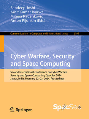 cover image of Cyber Warfare, Security and Space Computing